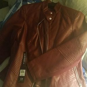 Burgundy leather jacket